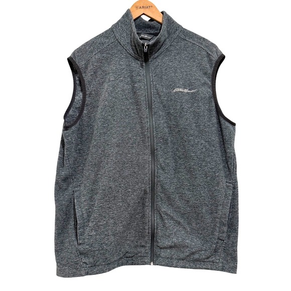 Eddie Bauer Other - Eddie Bauer Mens Full Zip Fleece Vest Charcoal Gray Heather Large Mock‎ Neck